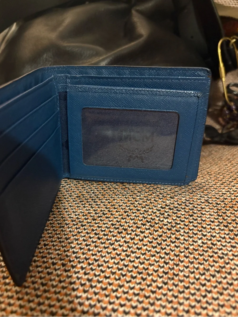 MCM Monogram Embossed Leather Trifold Wallet
